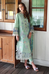 WINTER-3PC DHANAK HEAVY EMBROIDERED SHIRT WITH WOOL PRINTED DUPATTA AND TROUSER-5084
