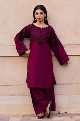WINTER-2PIECE DHANAK EMBROIDERED SHIRT WITH DHANAK EMB TROUSER-15089