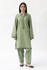 WINTER-2PC DHANAK EMBROIDERED SHIRT WITH EMBROIDERED TROUSER-15049