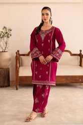 WINTER-2PIECE DHANAK EMBROIDERED SHIRT WITH DHANAK EMB TROUSER-15056