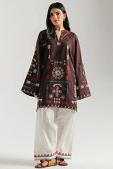 WINTER-2PC DHANAK EMBROIDERED SHIRT WITH DHANAK EMBROIDERED TROUSER-15116