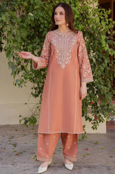 WINTER-2PIECE DHANAK EMBROIDERED SHIRT WITH DHANAK EMB TROUSER-15035