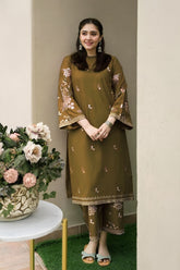 WINTER-2PIECE DHANAK EMBROIDERED SHIRT WITH DHANAK EMB TROUSER-15121