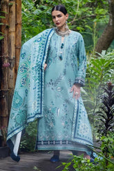 WINTER-3PC DHANAK EMBROIDERED SHIRT WITH WOOL PRINTED SHAWL AND TROUSER-5180