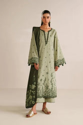 WINTER-3PC DHANAK EMBROIDERED SHIRT DHANAK EMBROIDERED SHAWL AND TROUSER-5184