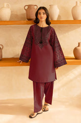 SUMMER-2PC LAWN EMBROIDERED SHIRT WITH EMB TROUSER-233 B