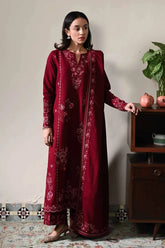 WINTER-3PC DHANAK EMBROIDERED SHIRT WITH DHANAK EMBROIDERED SHAWL AND TROUSER-5031