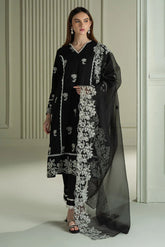 SUMMER-3PC LAWN EMBROIDERED SHIRT WITH ORGANZA EMBROIDRERD DUPATTA & TROUSER-3666