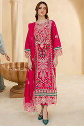 SUMMER-3PC LAWN LASER EMBROIDERED SHIRT WITH LAWN LASER EMBROIDERED READY TO WEAR DUPATTA-3649