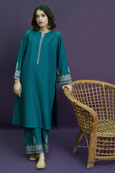 WINTER-2PC DHANAK EMBROIDRED SHIRT WITH AND EMBROIDRED TROUSER-ADR-113