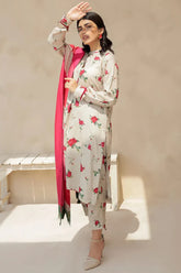 WINTER-3PC KARANDI PRINTED SHIRT WITH KARANDI PRINTED DUPATTA AND TROUSER-2575