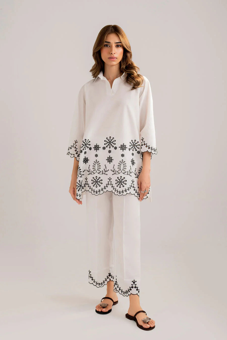 WINTER-2PC DHANAK EMBROIDERED SHIRT WITH DHANAK EMBROIDERED TROUSER -3303