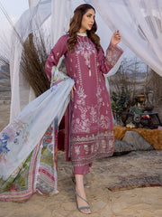 WINTER- 3PC DHANAK EMBROIDERED SHIRT WITH COUTURE SHAWAL AND TROUSER-3152