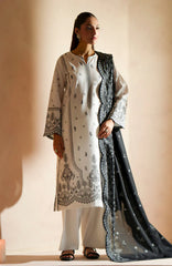 WINTER- 3PC DHANAK EMBROIDERED SHIRT WITH DHA COUTURE WOOL PRINT SHAWL AND TROUSER-3163