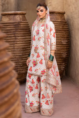 WINTER-3PC SHAMOZE SILK PRINTED EMB SHIRT WITH SOFT SILK PRINTED EMB DUPATTA & EMB TROUSER-1707