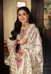 WINTER-3PC DHANAK SEQUENCE EMBROIDERED SHIRT WITH DHANAK EMBROIDERED SHAWL & DHANAK TOUSER-4060