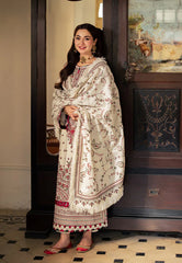 WINTER-3PC DHANAK SEQUENCE EMBROIDERED SHIRT WITH DHANAK EMBROIDERED SHAWL & DHANAK TOUSER-4060