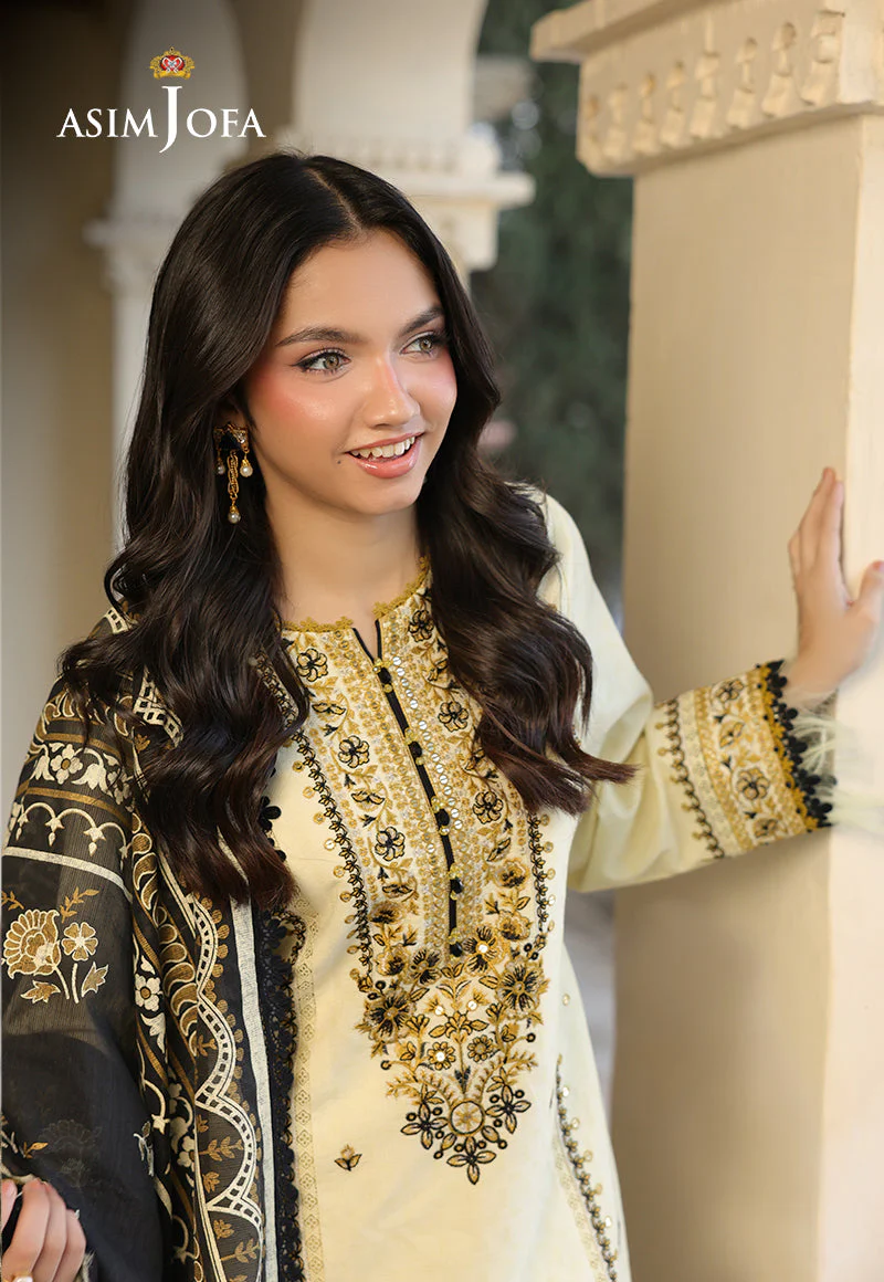 SUMMER- 3PC LAWN EMBROIDERED SHIRT WITH MONARK PRINTED DUPATTA AND TROUSER -3728