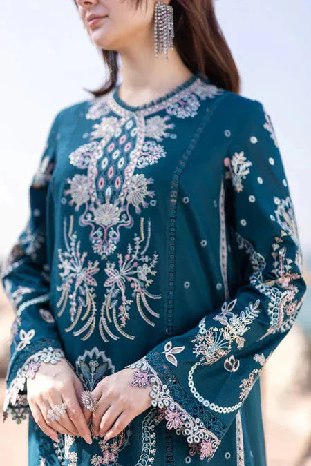 WINTER-3PC DHANAK EMBROIDERED SHIRT WITH DHANAK EMBROIDERED SHAWL AND TROUSER-4021