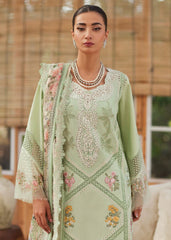 SUMMER-3PC LAWN CHIKAANKARI EMBROIDERED SHIRT WITH CHIFOON PRINTED DUPATTA AND EMB TROUSER-4748