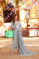 ANEELAS-3PC LAWN EMBROIDERED SHIRT WITH CHIFFON EMBROIDRED DUPATTA & EMB TROUSER-4790