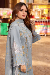 ANEELAS-3PC LAWN EMBROIDERED SHIRT WITH CHIFFON EMBROIDRED DUPATTA & EMB TROUSER-4790