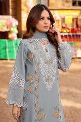 ANEELAS-3PC LAWN EMBROIDERED SHIRT WITH CHIFFON EMBROIDRED DUPATTA & EMB TROUSER-4790