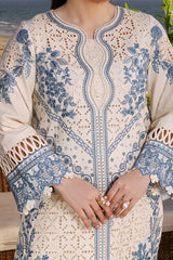 WINTER-3PC DHANAK EMBROIDERED SHIRT WITH ORGANZA EMBROIDERED DUPATTA AND TROUSER-5092