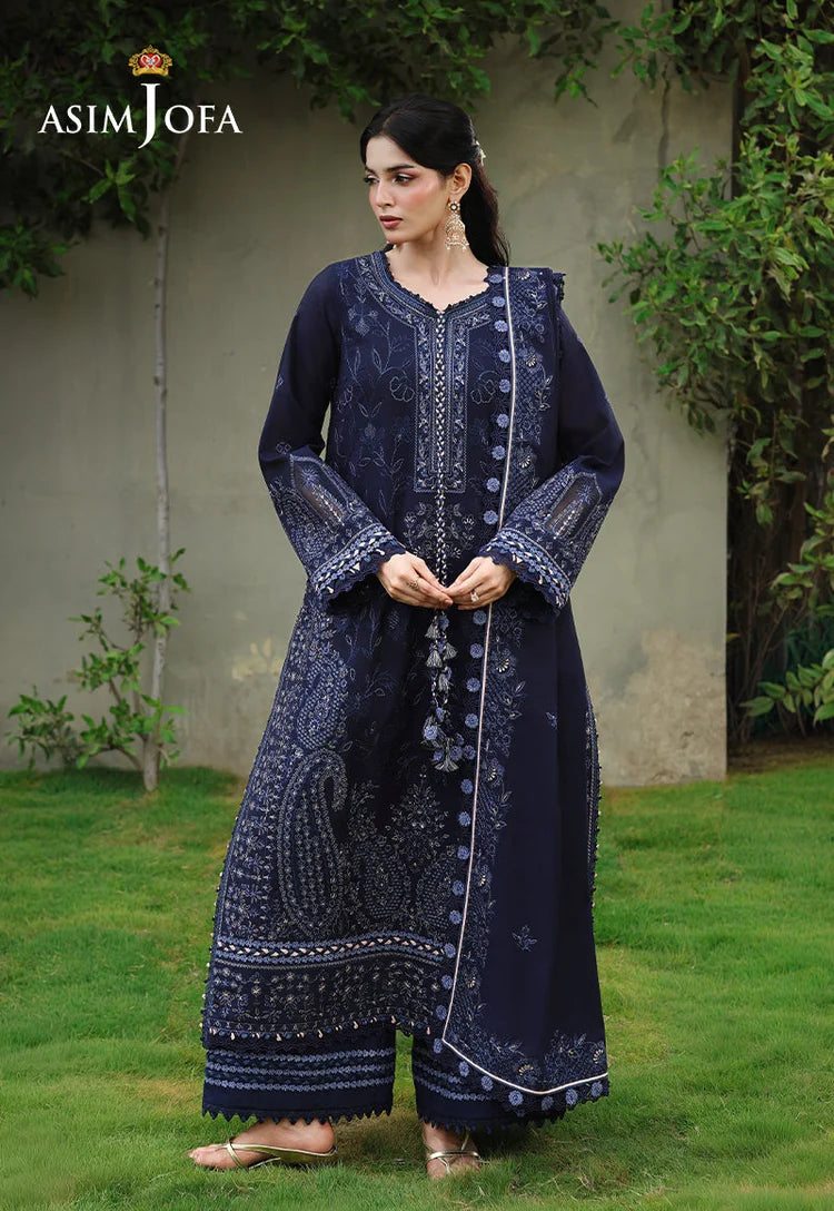 BrandsInn-3PC DHANAK EMBROIDERED SHIRT WITH DHANAK EMBROIDERED SHAWL AND EMB TROUSER-5183