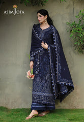 BrandsInn-3PC DHANAK EMBROIDERED SHIRT WITH DHANAK EMBROIDERED SHAWL AND EMB TROUSER-5183