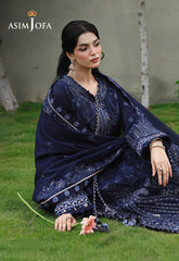 BrandsInn-3PC DHANAK EMBROIDERED SHIRT WITH DHANAK EMBROIDERED SHAWL AND EMB TROUSER-5183