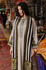 WINTER-3PC KHADDAR PRINTED EMB SHIRT WITH KHADDAR PRINTED DUPATTA AND PRINT TROUSER-2664