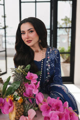 WINTER-3PC DHANAK EMBROIDERED SHIRT WITH CHIFFON EMBROIDERED DUPATTA AND TROUSER-5109