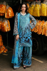 WINTER-3PC KHADDAR PRINTED EMB SHIRT WITH KHADDAR PRINTED DUPATTA AND PRINT TROUSER-2665