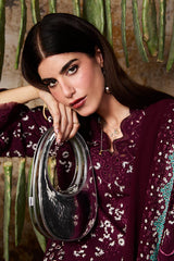 SUMMER-3PC LAWN LASER WORK EMBROIDERED SHIRT WITH KHADDI NET EMBROIDERED DUPATTA AND TROUSER-4666