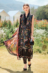 SUMMER-3PC LAWN PRINTED EMB SHIRT WITH CHIFFON PRINT DUPATTA AND PRINT TROUSER-2504
