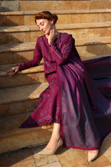 WINTER-3PC DHANAK EMBROIDERED SHIRT WITH WOOL PRINTED SHAWL AND TROUSER-5188