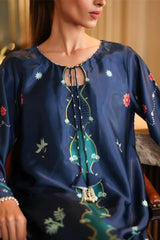 WINTER-2PC-SHAMOZE SILK PRINTED SHIRT WITH SILK TROUSER-9015