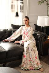 WINTER-2PC-SHAMOZE SILK PRINTED SHIRT WITH SILK TROUSER-9014