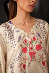 WINTER-2PC-SHAMOZE SILK PRINTED SHIRT WITH SILK TROUSER-9014