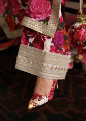 WINTER-3PC SHAMOZE SILK PRINTED EMBROIDERED SHIRT WITH SOFT SILK PRINTED EMB DUPATTA & EMB TROUSER-1722