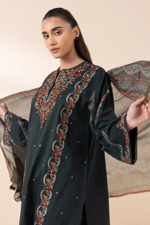 SUMMER-3PC LAWN EMBROIDERED SHIRT WITH MONARK PRINT DUAPATTA AND TROUSER-3651