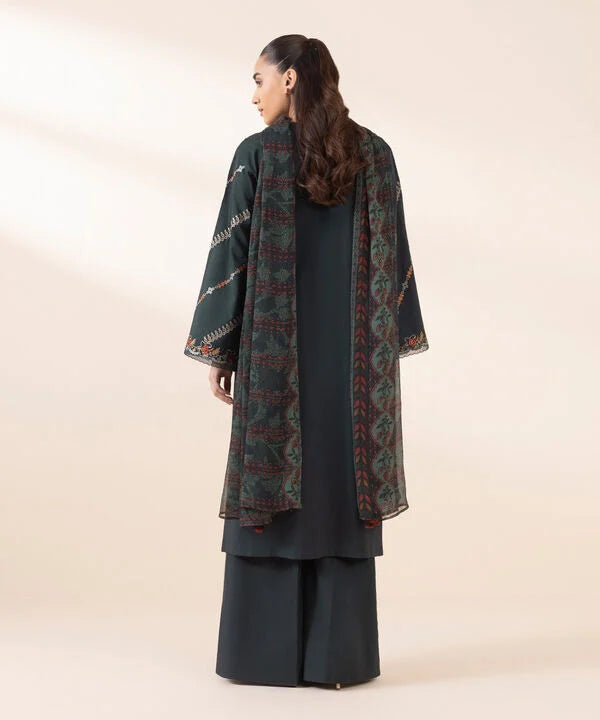 SUMMER-3PC LAWN EMBROIDERED SHIRT WITH MONARK PRINT DUAPATTA AND TROUSER-3651