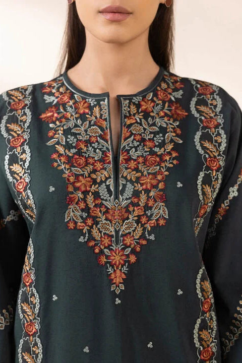 SUMMER-3PC LAWN EMBROIDERED SHIRT WITH MONARK PRINT DUAPATTA AND TROUSER-3651