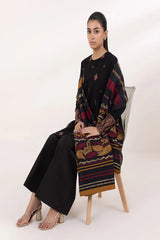 WINTER-3PC DHANAK EMBROIDERED SHIRT WITH COURTRAI PRINTED SHAWL AND TROUSER-4061