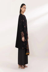 WINTER-3PC DHANAK EMBROIDERED SHIRT WITH COURTRAI PRINTED SHAWL AND TROUSER-4061