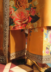 WINTER-3PC SHAMOZE SILK PRINTED EMBROIDERED SHIRT WITH SOFT SILK PRINTED EMB DUPATTA & EMB TROUSER-1726