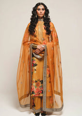 WINTER-3PC SHAMOZE SILK PRINTED EMBROIDERED SHIRT WITH SOFT SILK PRINTED EMB DUPATTA & EMB TROUSER-1726