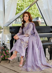 WINTER-3PC DHANAK EMBROIDERED SHIRT WITH KHADDI NET EMBROIDERED DUPATTA AND TROUSER-5114