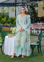 SUMMER-3PC LAWN CHIKANKAARI EMBROIDERED SHIRT WITH CHIFFON PRINTED DUPATTA AND TROUSER-4757